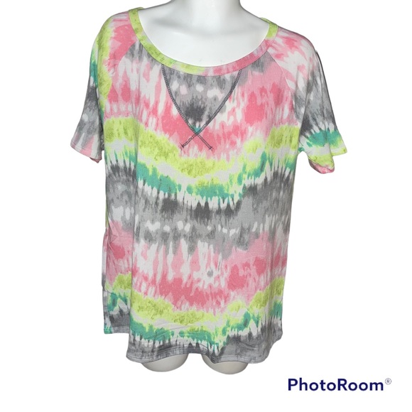 TIE DYE PRINT TOP WITH RAGLAN SLEEVES - Picture 11 of 11